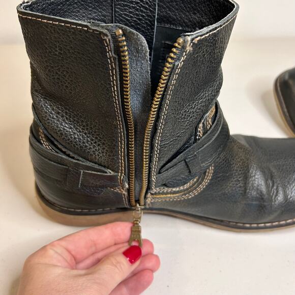 Roan by Bed Stu Men's Boot with Zip Size 11 Black Barcelona Rust - Picture 9 of 16